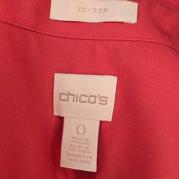 Chico's Non Iron Vibrant Red Button-up Shirt S - Picture 4 of 4
